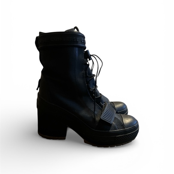 Converse Women's Black Lace-Up Platform Boots - Picture 2 of 3